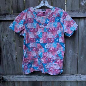 Floral Scrub Top sz. M